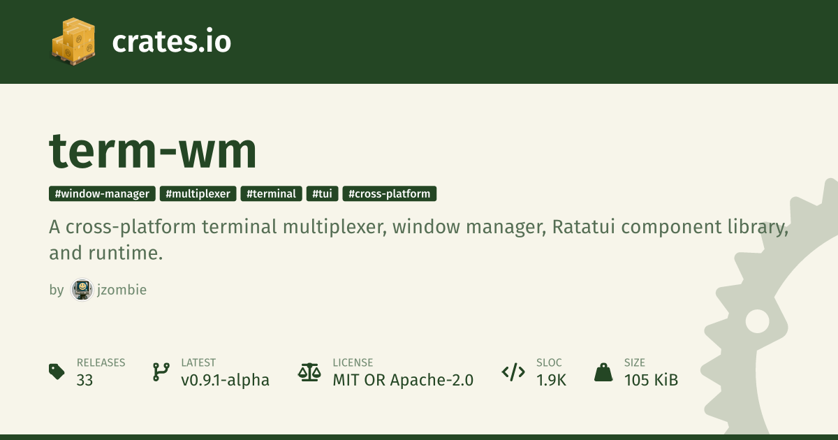 Term-wm: Cross-platform floating/tiling terminal window multiplexer 图片 1