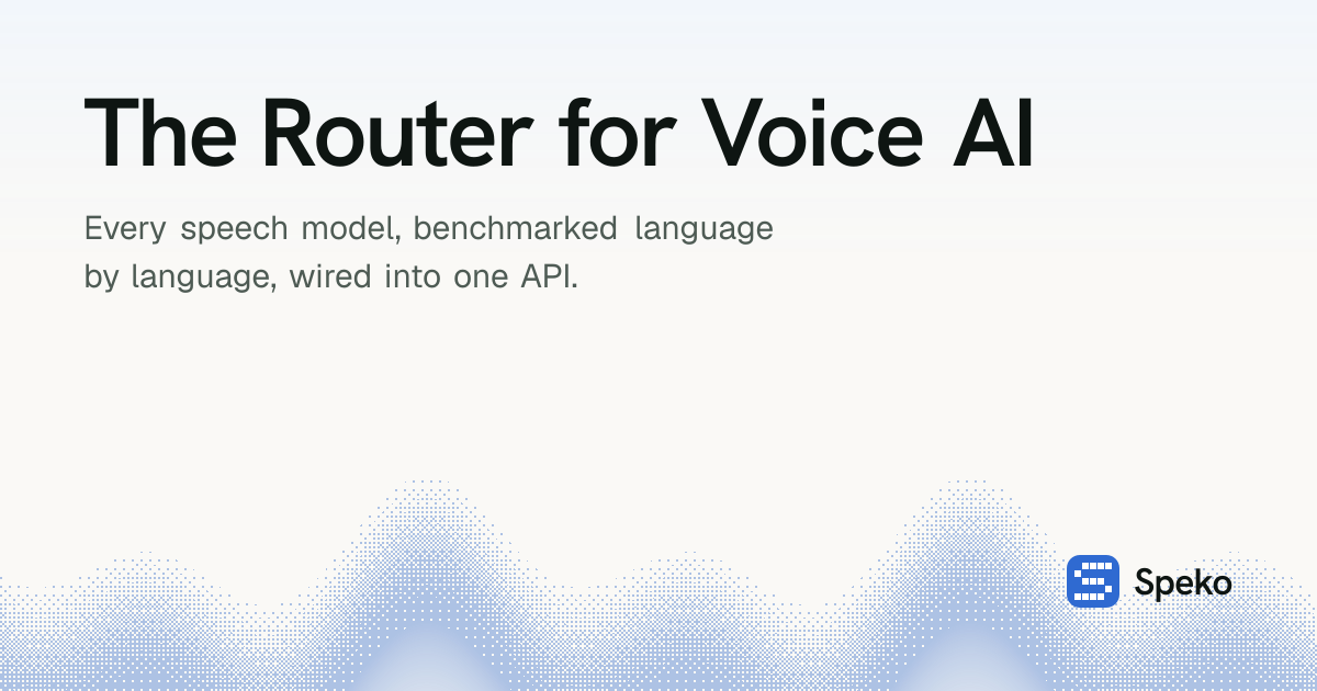 Speko (YC S26) – OpenRouter for Voice AI 图片 1