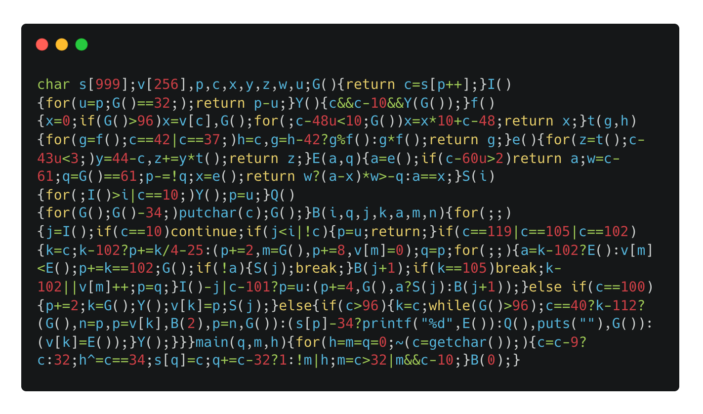用1024字节C代码实现一个Python解释器 图片 1