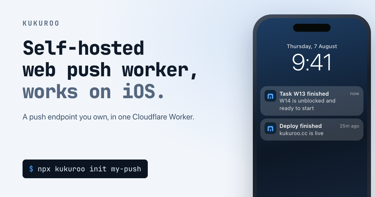 Self-hosted web push Cloudflare Worker, works on iOS 图片 1