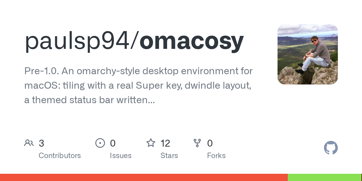 Omacosy – omarchy-style tiling desktop for macOS, no SIP 图片 1