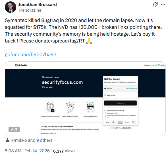 InfoSec fundraiser to take back squatted securityfocus.com 图片 1