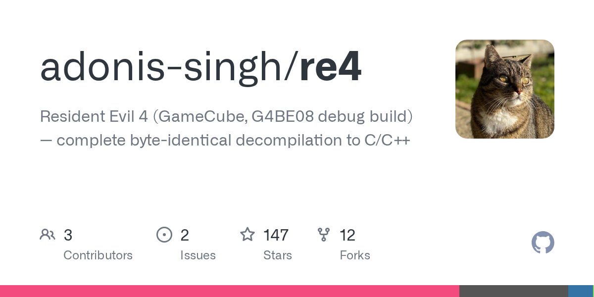 《生化危机4》（GameCube）完整字节级 C/C++ 反编译 图片 1