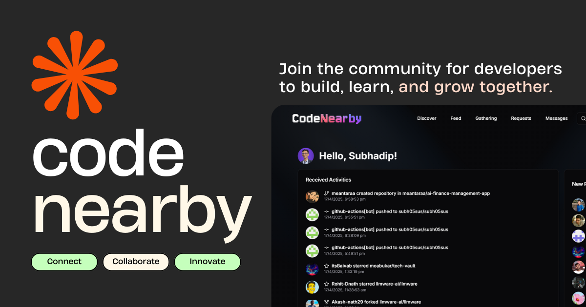 CodeNearby 2.0 - 开发者版Tinder！寻找编程伙伴，携手开发 图片 1