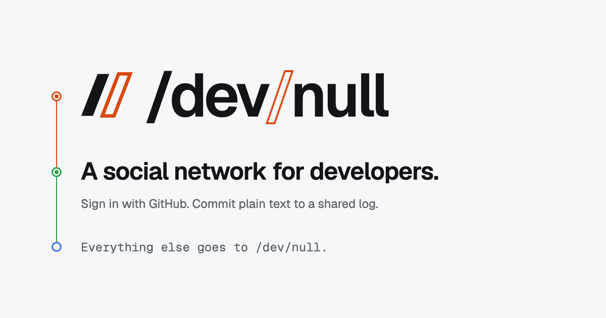 /dev/null：面向开发者的社交网络 图片 1