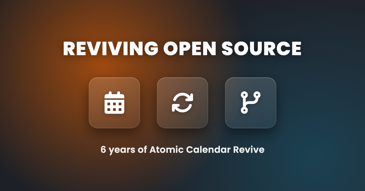 Reviving an abandoned open-source project: 6 years of Atomic Calendar Revive 图片 1