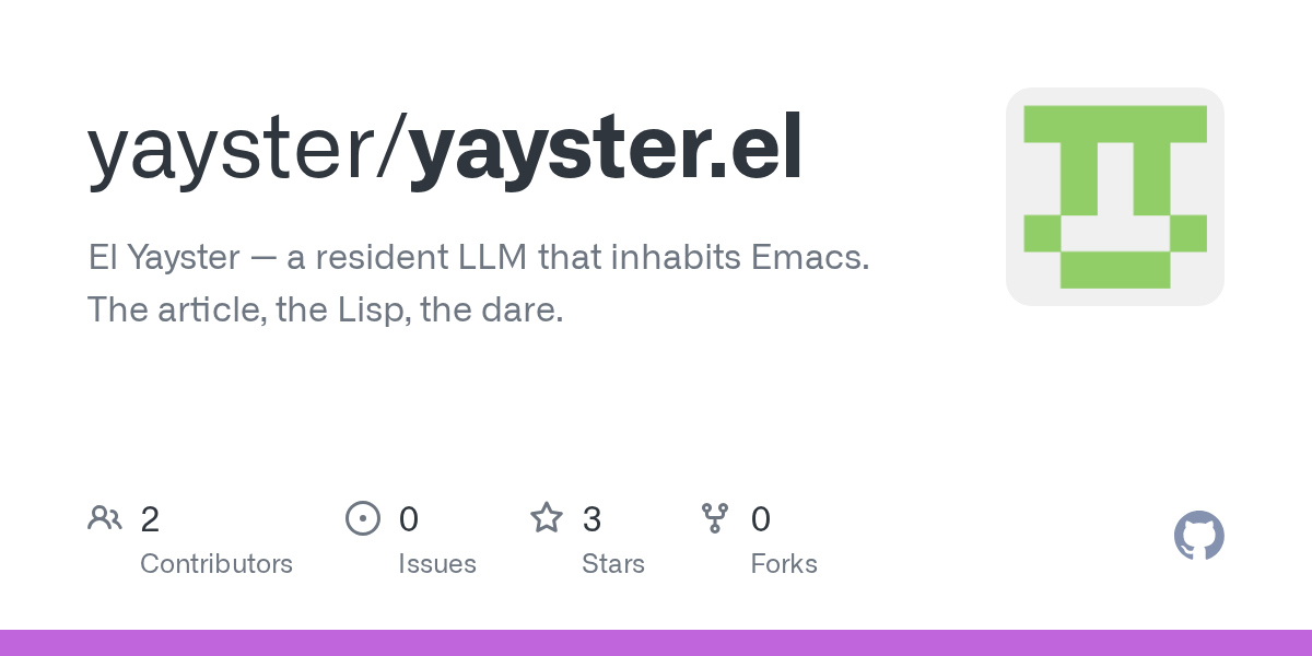 El Yayster：一个居住在 Emacs 里的本地 LLM Agent 图片 1