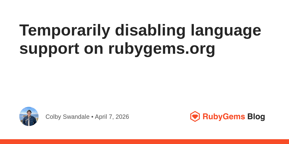 Temporarily disabling language support on rubygems.org 图片 1