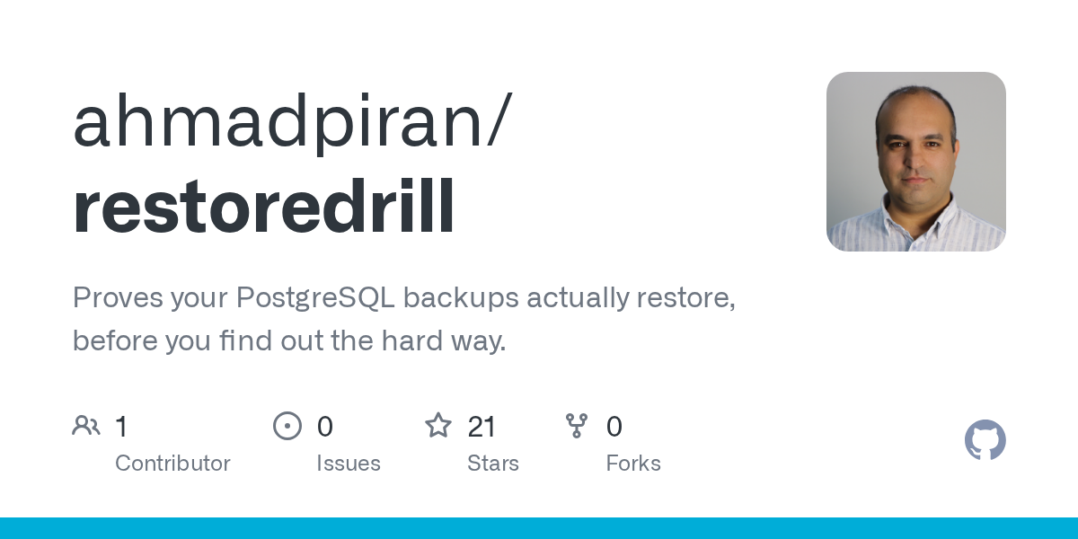 restoredrill：验证你的 Postgres 备份真的能恢复 图片 1
