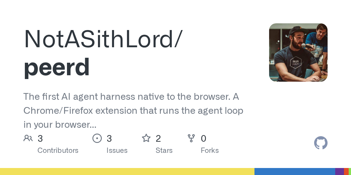 peerd – AI agent harness that runs entirely in your browser 图片 1