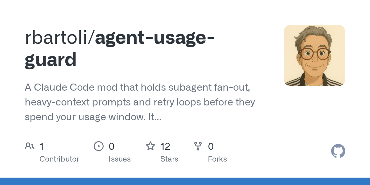 agent-usage-guard – 一个保护你的用量窗口的 Claude Code 模组 图片 1
