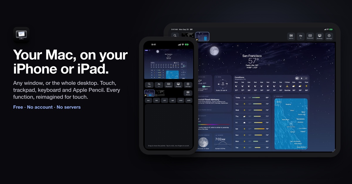 来自你 Mac 的任意窗口，可在你的 iPhone 和 iPad 上显示 图片 1