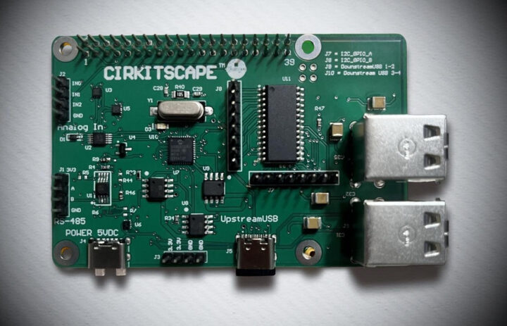 CirkitScape Top HAT adds extra GPIOs, RS-485, 3-channel ADC, four USB 2.0 ports to Raspberry Pi SBCs 图片 1