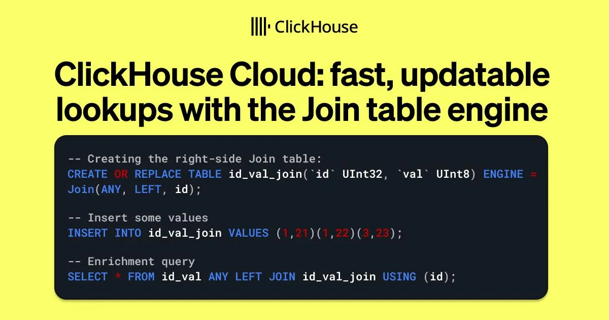 Fast, Updatable Lookups with the Join Table Engine in ClickHouse 图片 1