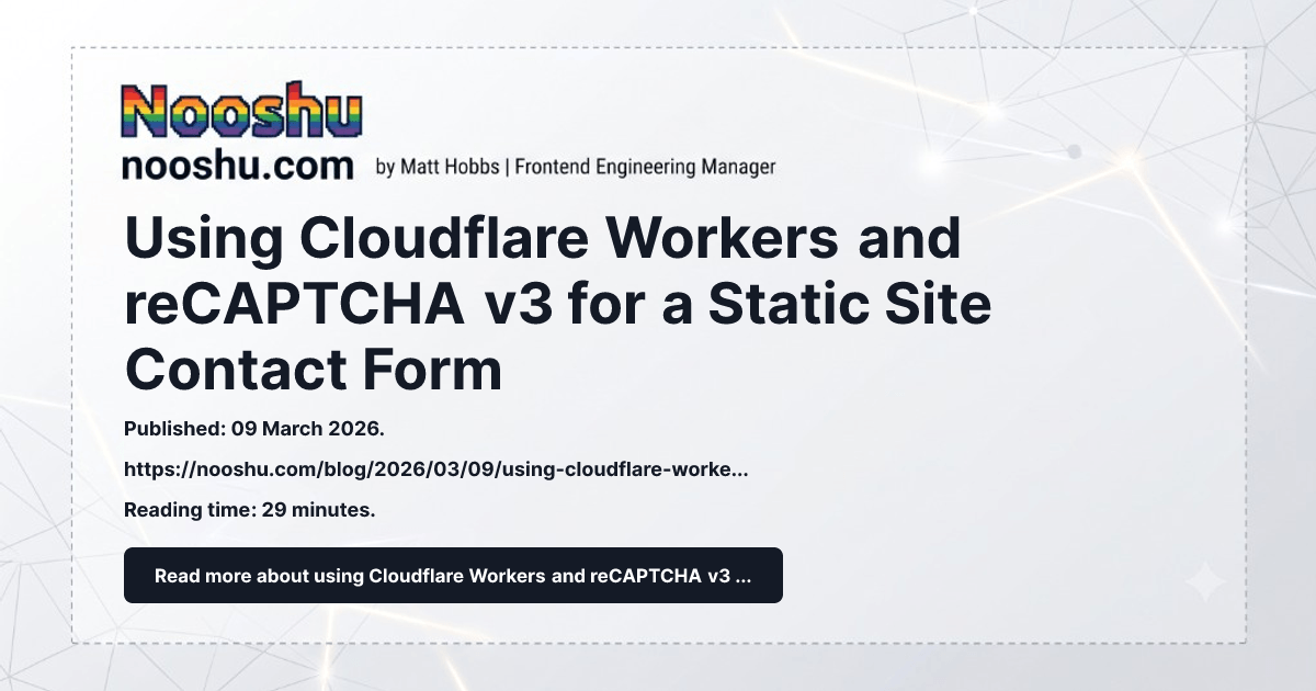 用 Cloudflare Workers 和 reCAPTCHA v3 为静态站点搭建联系表单 图片 1