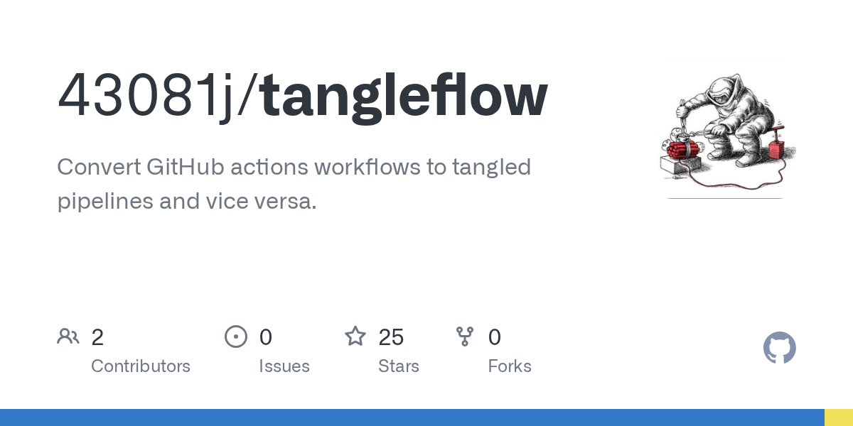 Tangleflow: Converts GitHub Actions workflows to tangled workflows and back 图片 1