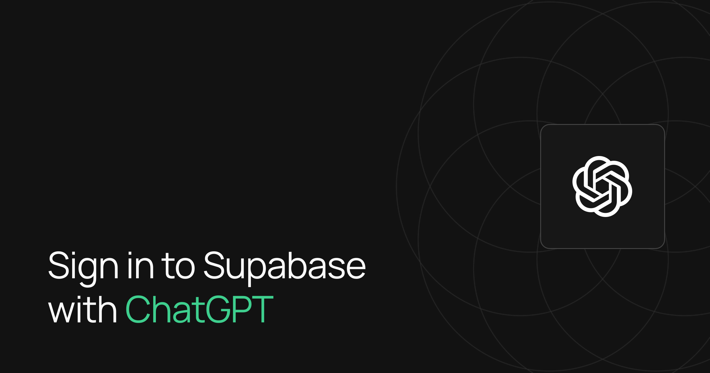 Sign in with ChatGPT is in beta on Supabase 图片 1