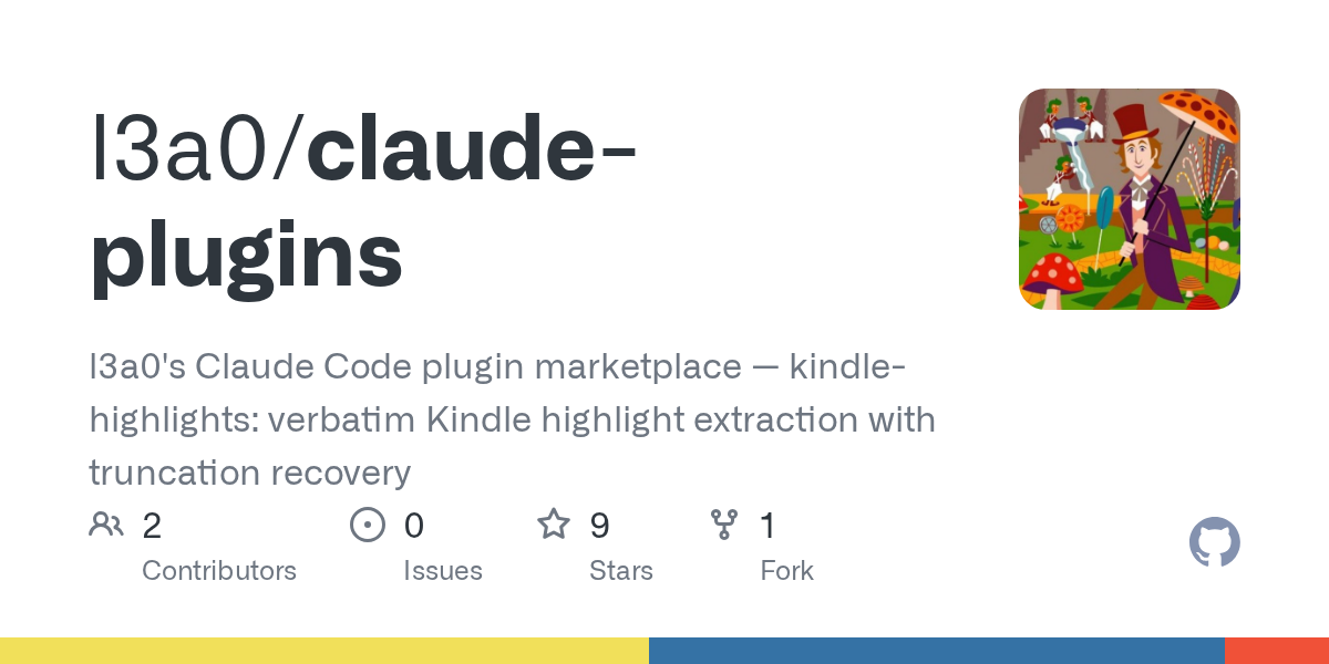 一个 Claude Code 插件，恢复被 Amazon 导出限制的 Kindle 高亮笔记 图片 1