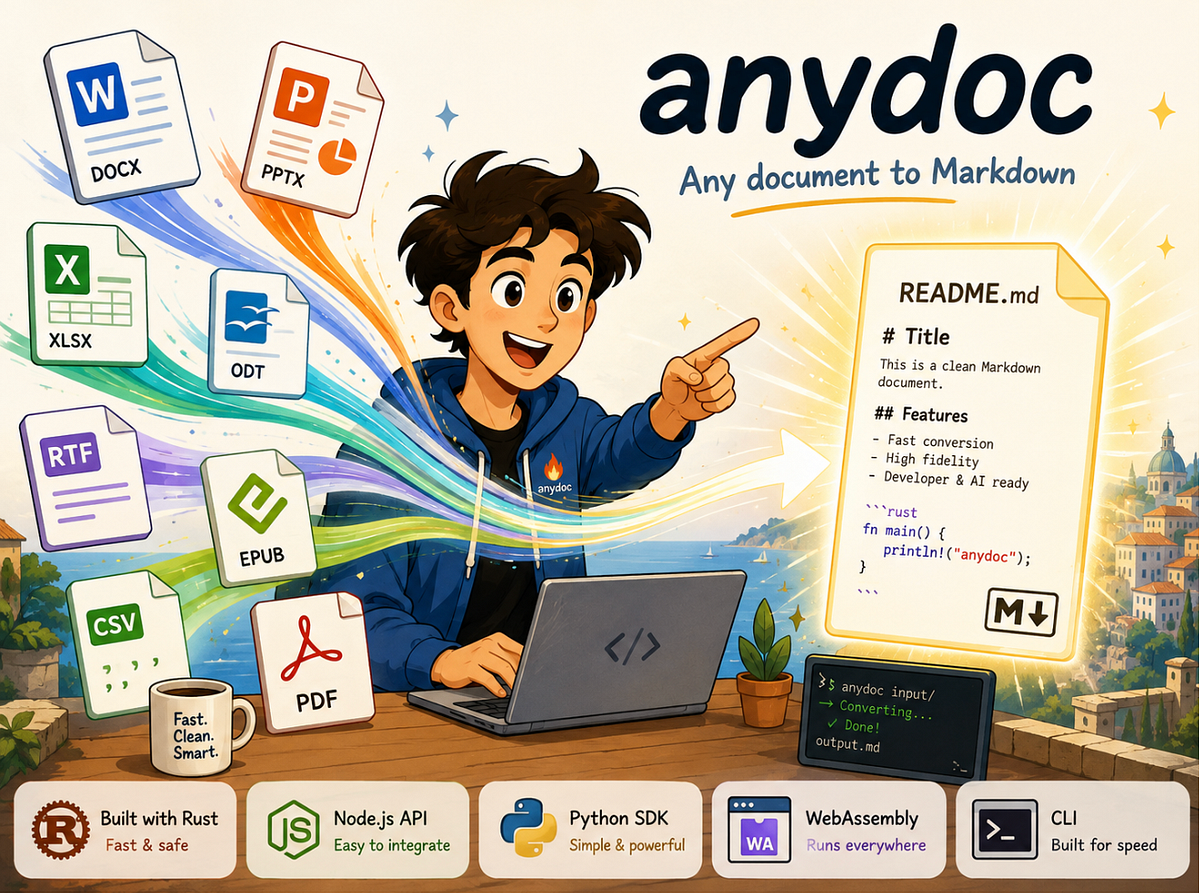 比 LibreOffice 快 250 倍:纯 Rust 文档解析工具 anydoc,大幅提升文档处理速度 图片 1