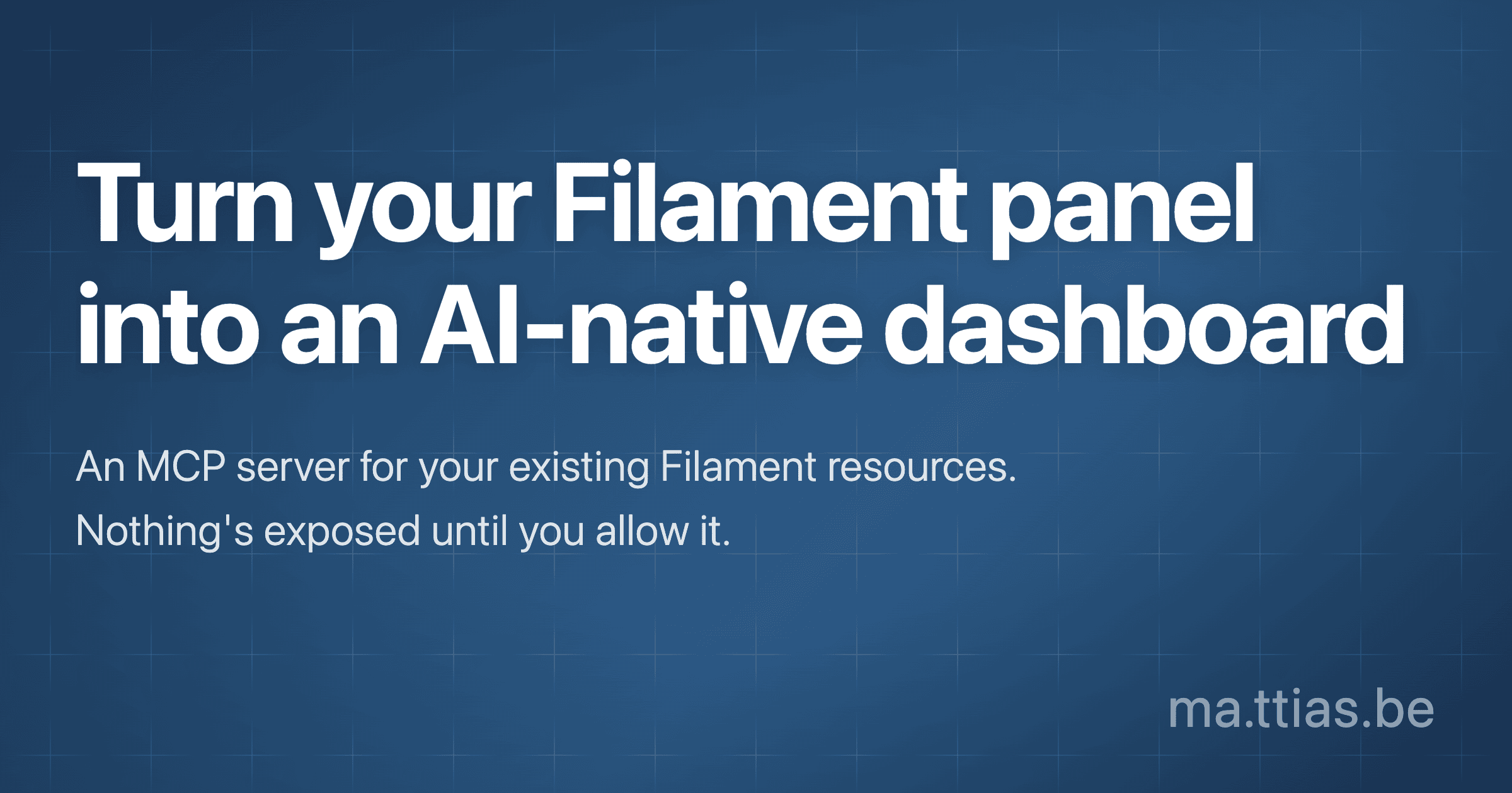 Turn your Filament panel into an AI-native dashboard 图片 1