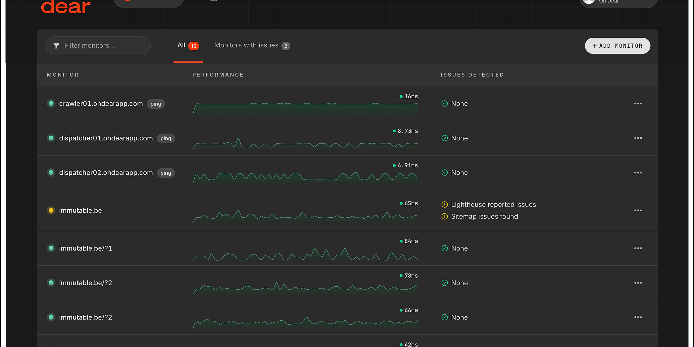 Dark mode is now available for the Oh Dear dashboard 图片 1
