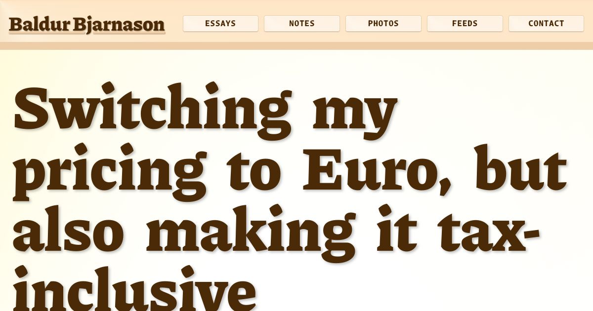 Switching my pricing to Euro, but also making it tax-inclusive 图片 1
