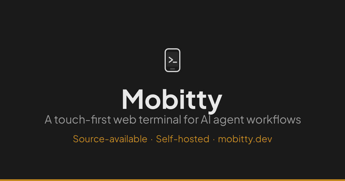 Mobitty – mobile-first web terminal for agents 图片 1
