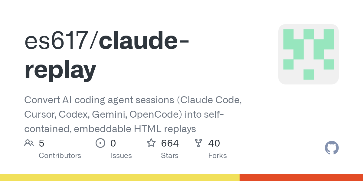 Claude-replay – A video-like player for Claude Code sessions 图片 1
