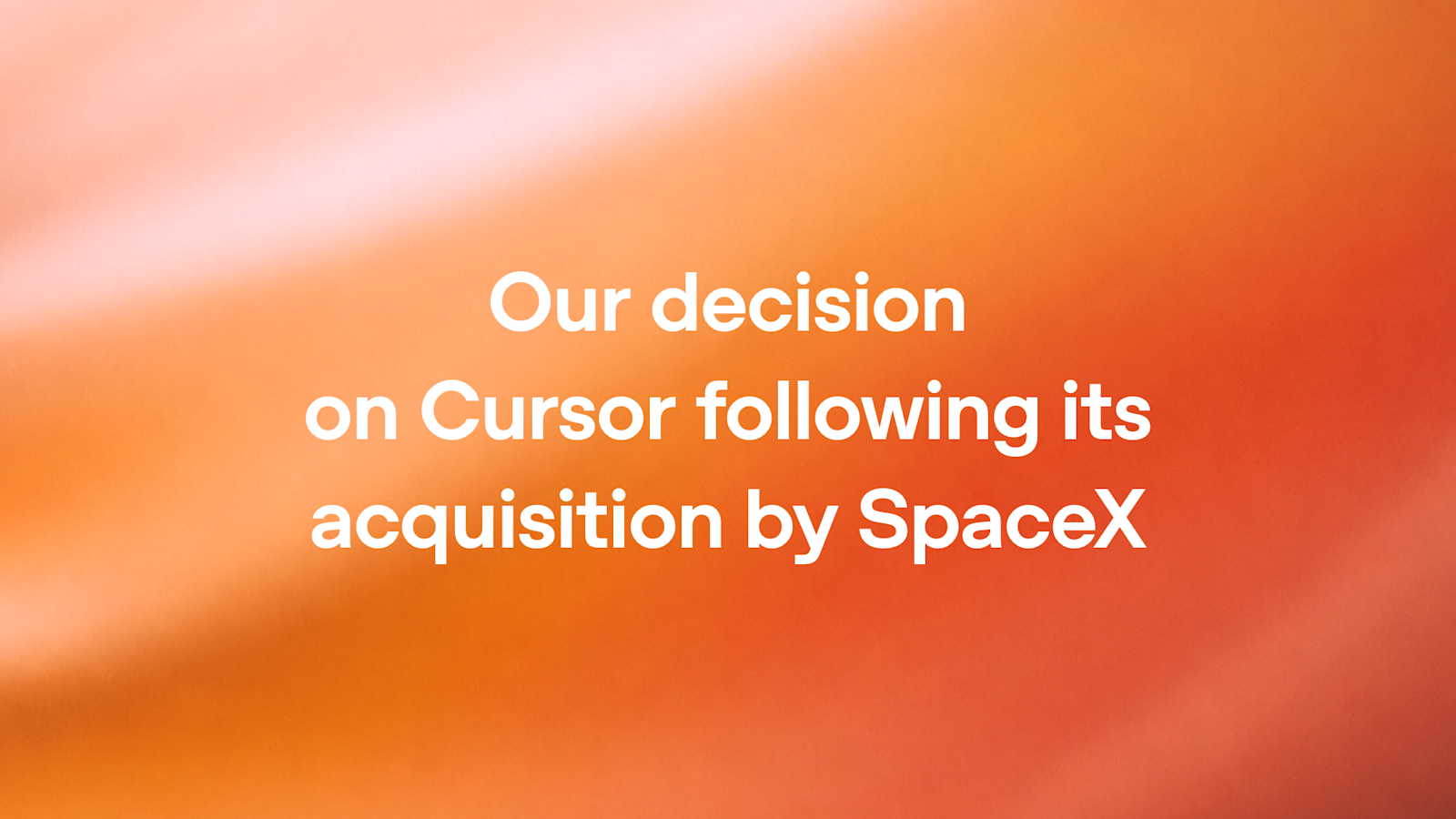 OpenAI 宣布，因 SpaceX 收购 Cursor，将终止通过 Cursor 提供 OpenAI 模型的合同，建议停服日期为 2026 年 11 月 12 日，并给出合同允许的最大通知期。公司称无法确信 SpaceX 会遵守服务条款， 图片 1