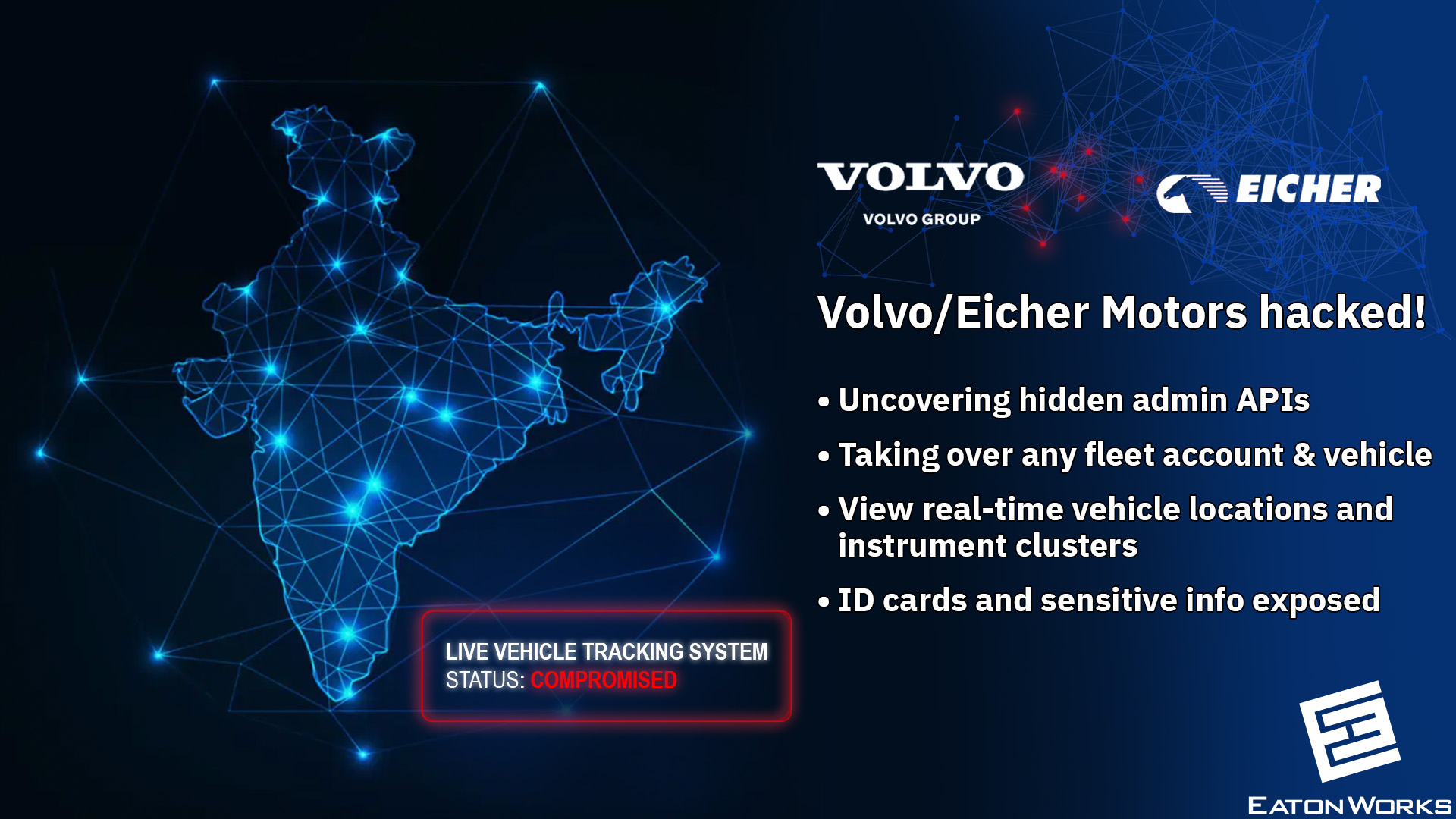 Exploiting Volvo/Eicher's fleet platform to gain control over all users/vehicles 图片 1