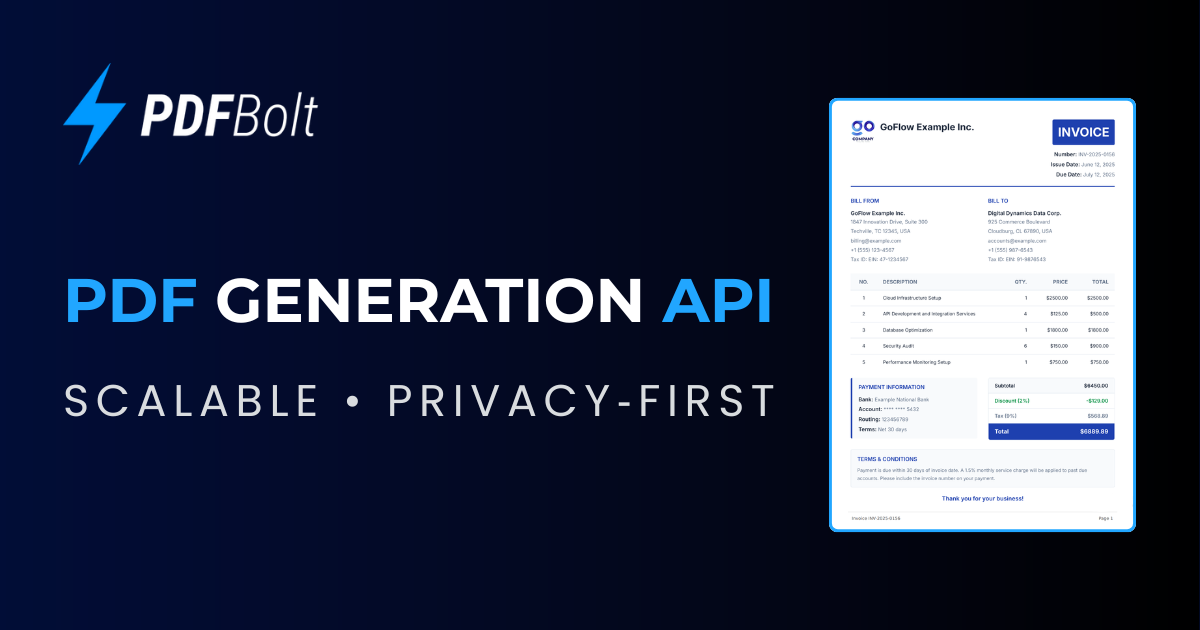PDFBolt – HTML to PDF API with Git-like template versioning 图片 1