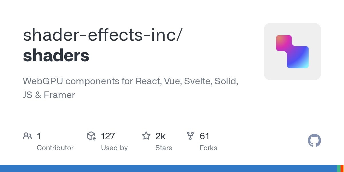 着色器：面向 React、Vue、Svelte、Solid、JavaScript 和 Framer 的 WebGPU 组件 图片 1