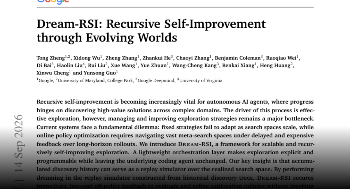 Dream-RSI：通过演化的世界实现递归自我改进 图片 1