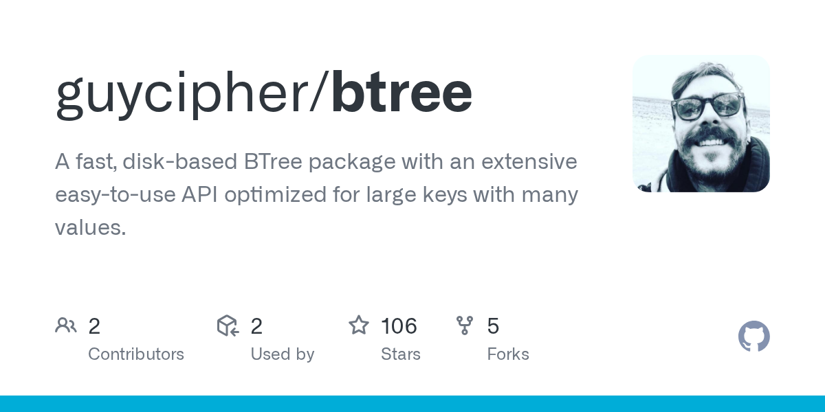 Btree: Embedded, concurrent, disk BTree written in GO 图片 1