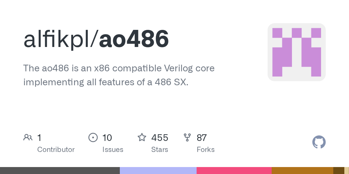 ao486: x86-compatible Verilog core implementing all features of a 486 SX (2014) 图片 1