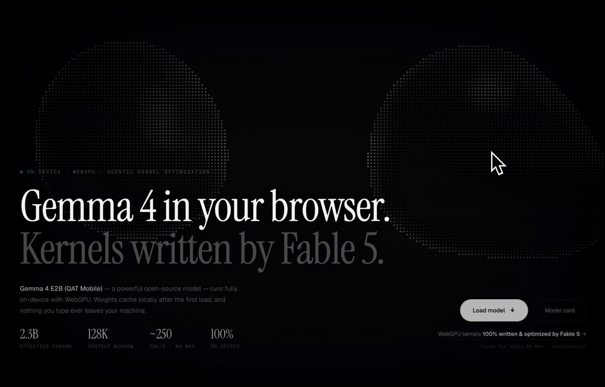 Fable 5 pushed Gemma 4 to 255 tok/s on WebGPU 图片 1