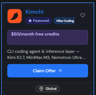 Kimchi $50 可以 GLM 5.2, Kimi K2.7, DeepSeek V4 Flash, MiniMax M3 图片 1