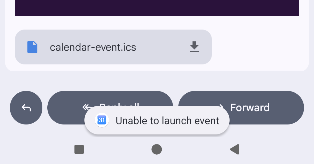 Google Calendar "Unable to launch event" - caused by missing DTSTAMP 图片 1