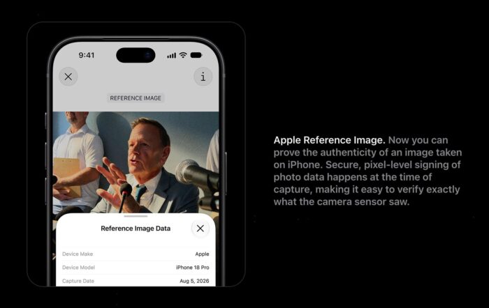 Apple推出新功能：证明照片是iPhone拍摄的，而非AI生成 图片 1