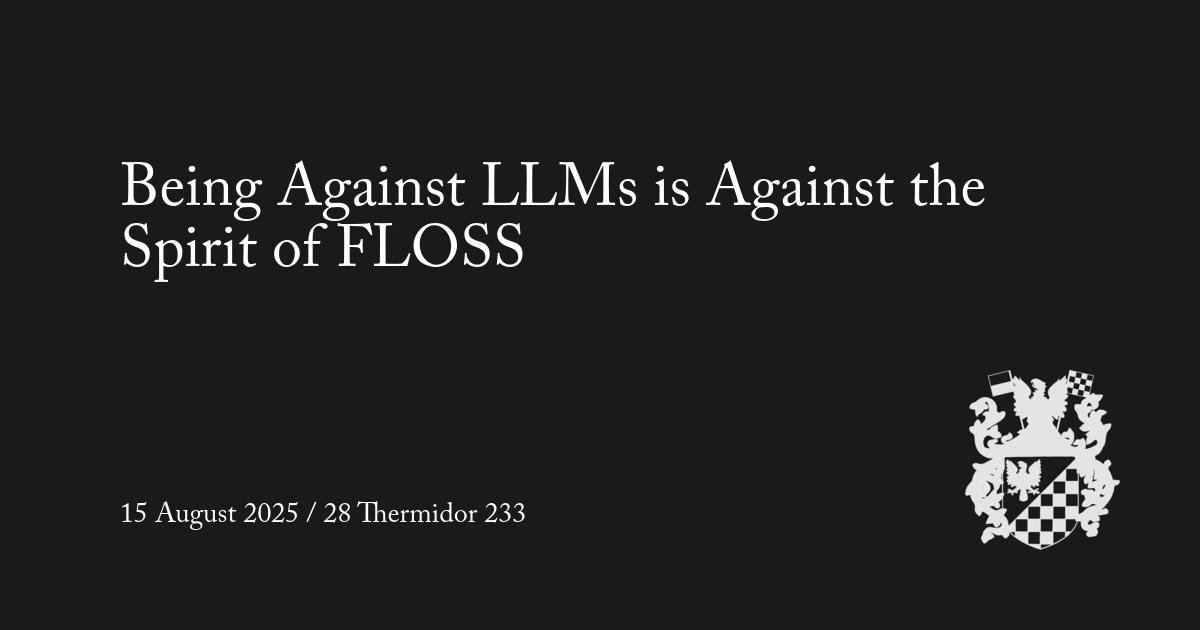 Being Against LLMs Is Against the Spirit of Floss 图片 1