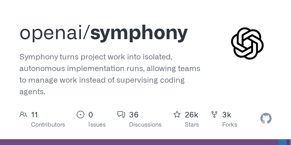 OpenAI launched symphony, turn project work into isolated, autonomous runs 图片 1