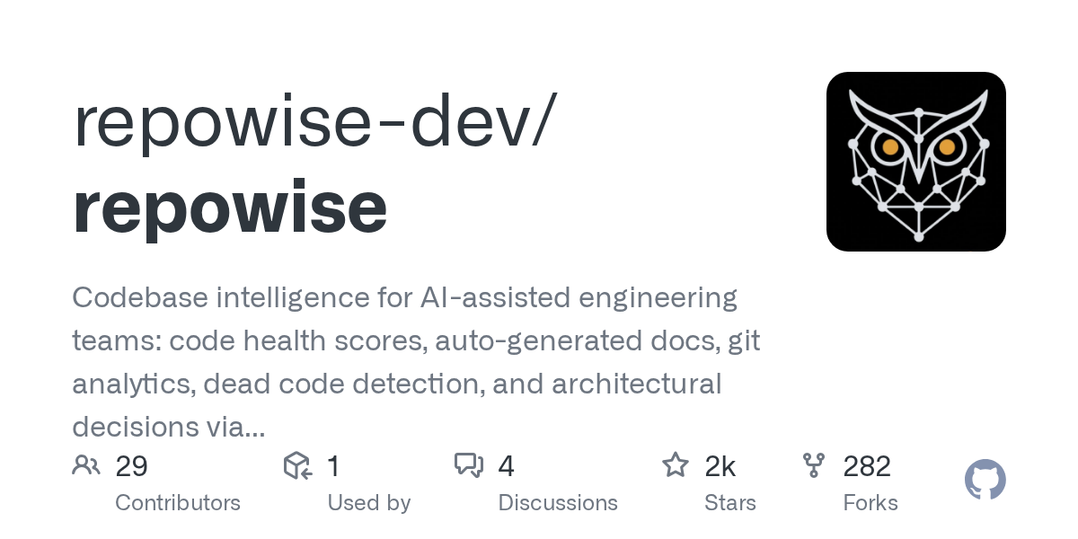 Repowise – Codebase intelligence for AI coding agents (open source) 图片 1