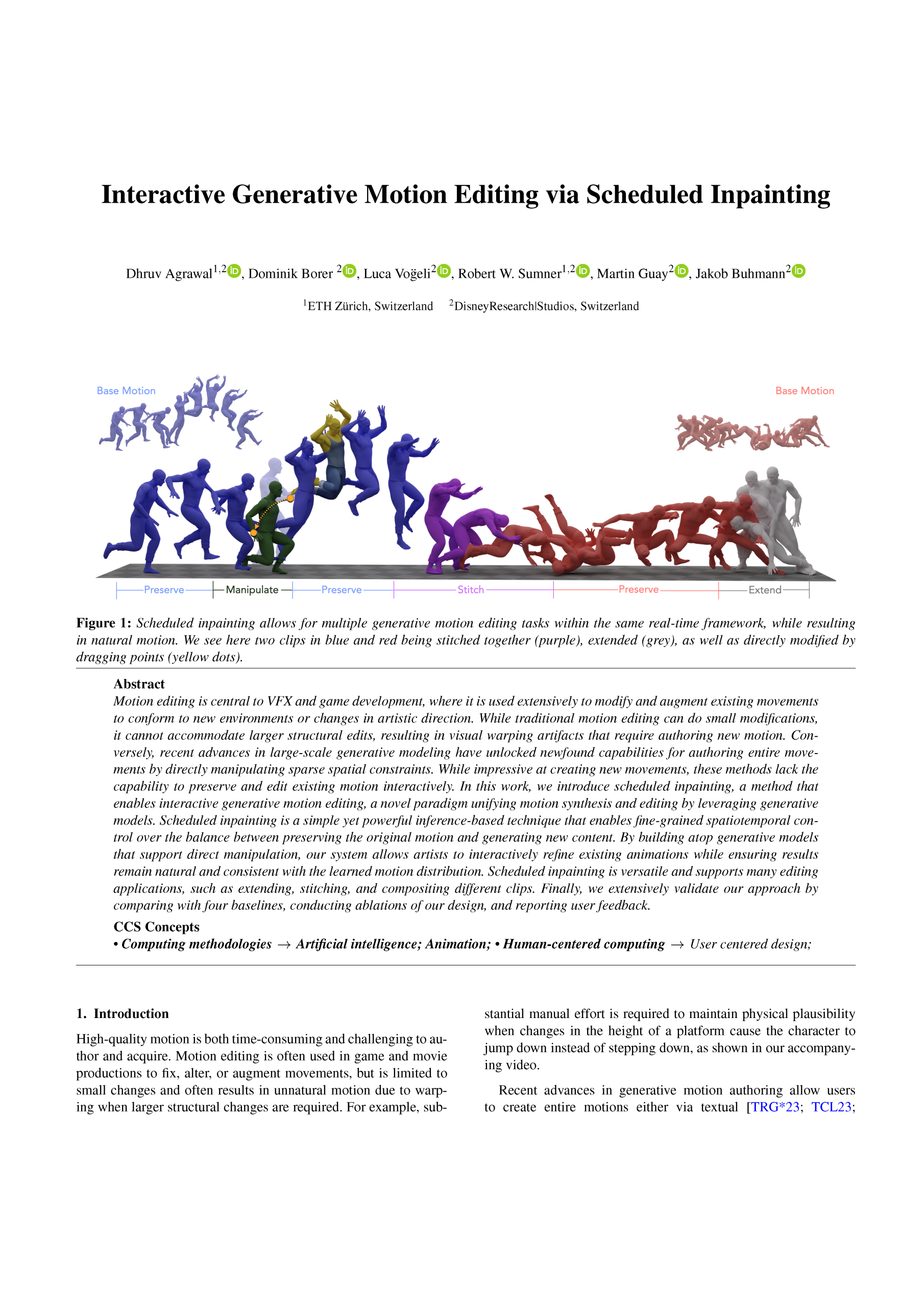 Interactive Generative Motion Editing via Scheduled Inpainting 图片 1