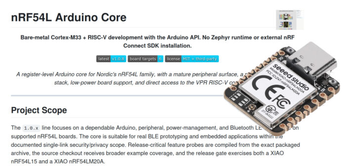 nRF54L Arduino Core project brings Arduino support to Nordic Semi nRF54L wireless SoCs 图片 1