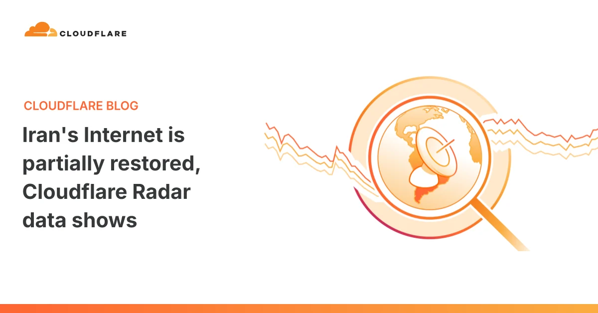 Iran's Internet is partially restored, Cloudflare Radar data shows 图片 1