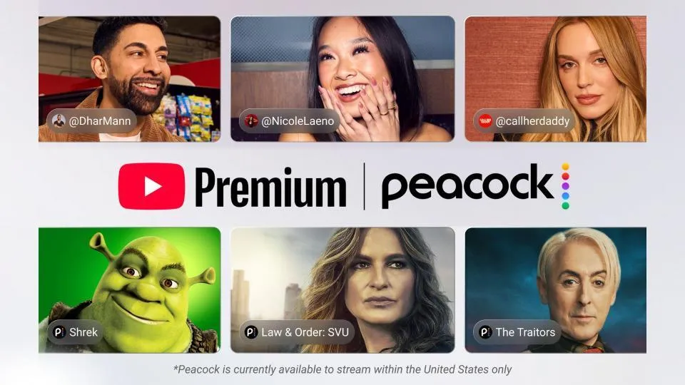 YouTube Premium will include Peacock starting next year 图片 1
