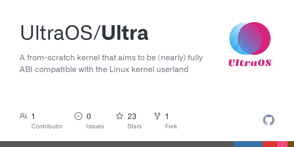 Ultra: A from-scratch kernel that aims for full ABI compatibility with the Linux userland 图片 1