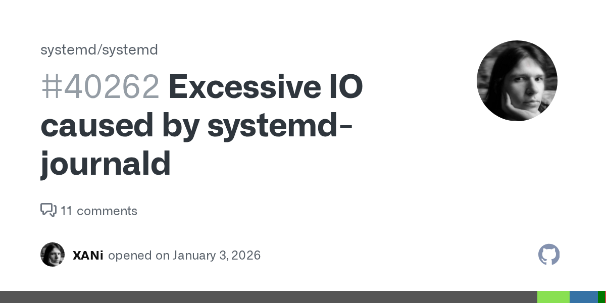 Single log line is 49KB+ (ext4) / 110KB+ (btrfs) of systemd-journald disk writes 图片 1