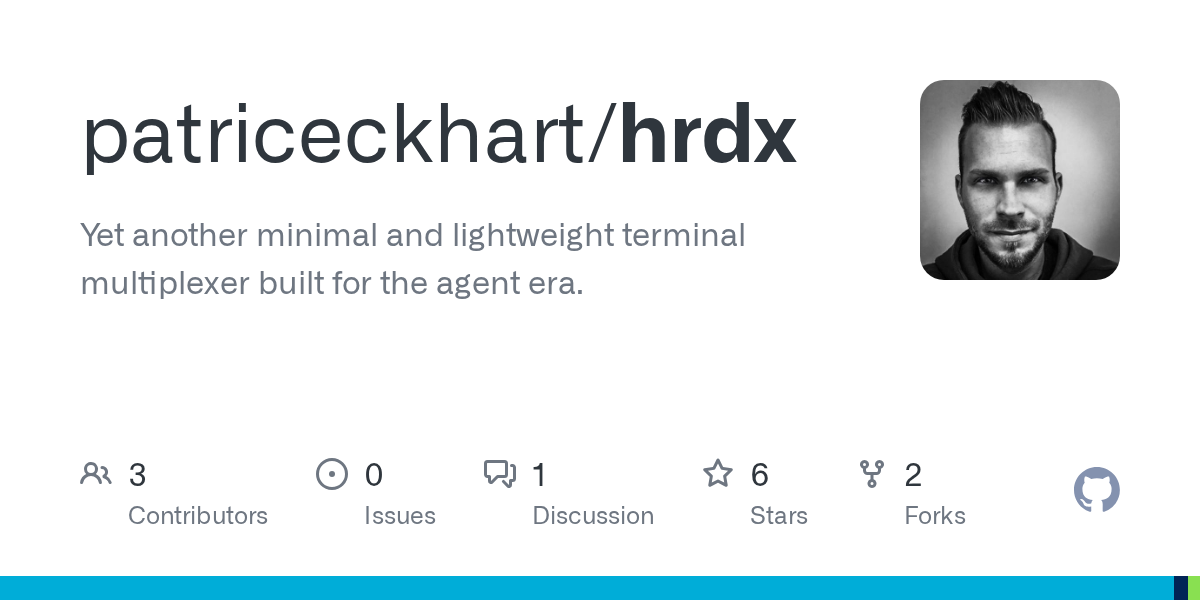 hrdx：为 AI Agent 时代设计的轻量终端复用器 图片 1
