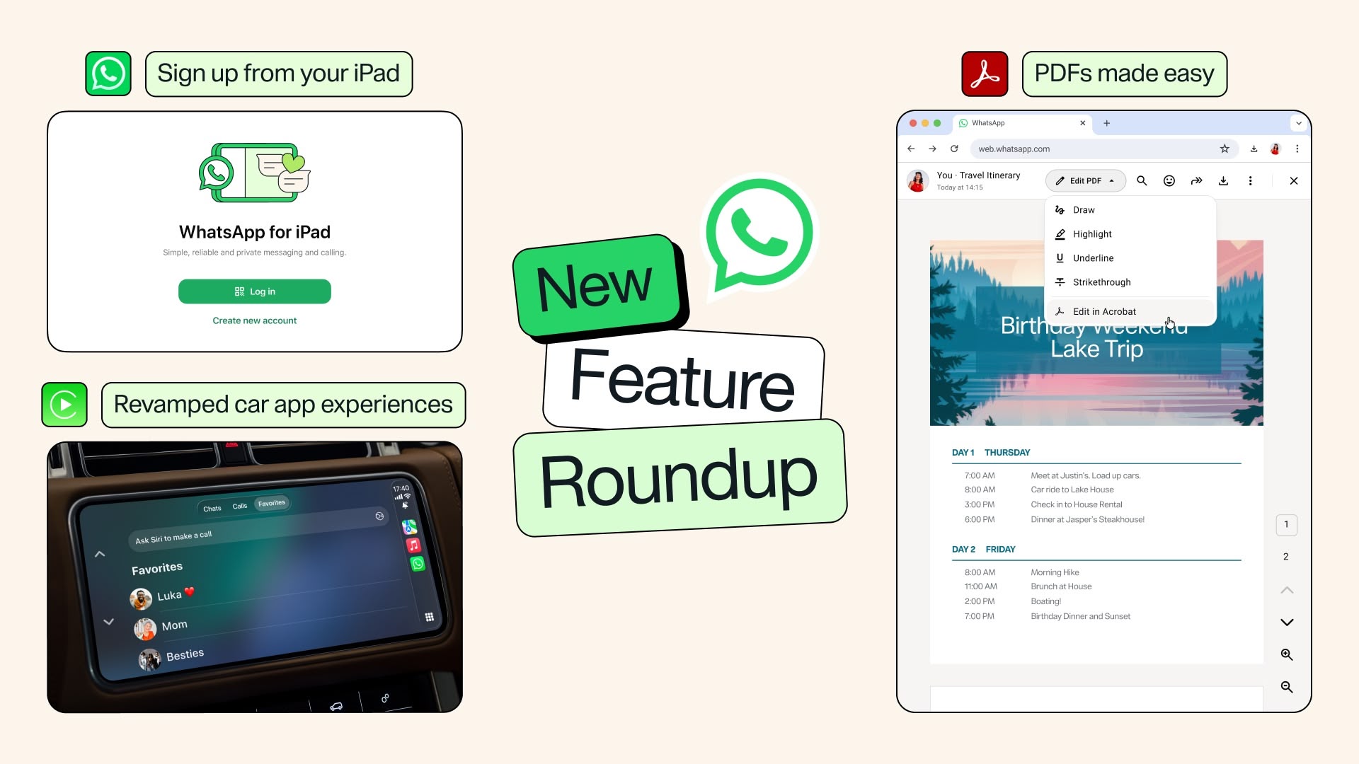 WhatsApp Announces New CarPlay Experience, iPad Sign-Up, and More 图片 1